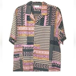 Raga Man Retro Camp Patchwork Shirt Adult 2X Colorful Resort Cruise Vacation Nwt